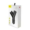 Baseus Automobilinis įkroviklis 12-24V 2xUSB 3.4A su lizdu cigarečių pridegėjui, juodas