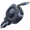 Baseus Automobilinis įkroviklis 12-24V 45W USB-C PD su ištraukiamu 0.8m USB-C laidu PrimeTrip VR2, juodas