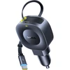 Baseus Automobilinis įkroviklis 12-24V 45W USB-C PD su ištraukiamu 0.8m USB-C laidu PrimeTrip VR2, juodas
