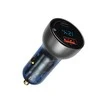 Baseus Automobilinis įkroviklis 12-24V 65W USB + 2xUSB-C QC4+ PD3.0, pilkas