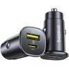Baseus Automobilinis įkroviklis GoTrip 30W 12-24V USB-A + USB-C QC PD, juodas