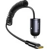 Baseus Automobilinis įkroviklis Tiny Star 30W 12-24V USB-C PD3.0 su integruotu USB-C kabeliu 30W 1.4m, juodas