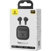 Baseus Belaidės Bluetooth 6.0 ausinės Bass BS2 Lite su įkrovimo dėklu, juodos