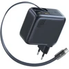 Baseus EnerCore CJ11 100W su portami USB-A oraz USB-C i ze zwijanym kablem USB-C - juoda