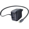 Baseus Sieninis įkroviklis EnerCore CJ11 67W 2xUSB-C su ištraukiamu USB-C kabeliu 0.8m, juodas