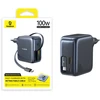Baseus EnerCore CJ11 100W su portami USB-A oraz USB-C i ze zwijanym kablem USB-C - juoda