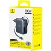 Baseus EnerCore CJ11 100W su portami USB-A oraz USB-C i ze zwijanym kablem USB-C - juoda