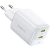 Baseus Sieninis įkroviklis EnerFill FE22 45W 2xUSB-C QC PD su USB-C kabeliu 1m, baltas