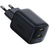 Baseus Sieninis įkroviklis EnerFill FE22 45W 2xUSB-C QC PD su USB-C kabeliu 1m, juodas