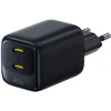 Baseus Sieninis įkroviklis EnerFill FE22 45W 2xUSB-C QC PD su USB-C kabeliu 1m, juodas