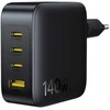 Baseus Sieninis įkroviklis EnerFill FH11 140W USB-A + 3xUSB-C QC PD3.1, juodas