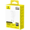 Baseus Sieninis įkroviklis EnerFill FN22 45W USB-C QC PD, baltas