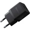 Baseus Sieninis įkroviklis Palm 20W USB + USB-C QC3.0 PD3.0 su USB-C kabeliu 1m, juodas