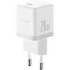 Baseus Sieninis įkroviklis Palm 20W USB-C QC3.0 PD3.0 su USB-C kabeliu 1m, baltas