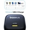 Baseus Sieninis įkroviklis PicoGo GaN 45W USB-C QC PD, juodas