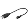 Cabletech Kabelis USB A lizdas - micro USB B kištukas 0.2m, OTG, juodas