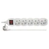 Emos Ilgiklis 5 lizdų 3.0m su įžeminimu, su jungikliu (baltas) 1.5mm²