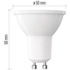 Emos LED lemputė GU10 230V MR16 7W 806lm, neutraliai balta, 4000K, 100°