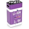 Įkraunamos baterijos 1604 9V 400mAh (Li-Ion 3.7Wh) su USB-C lizdu, max iškrovimo srovė 0.4A ANSMANN