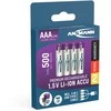Įkraunamos baterijos AAA 1.5V 500mAh ( Li-Ion 0.74Wh) su USB-C lizdu, max iškrovimo srovė 1A, 4vnt įpakavime ANSMANN