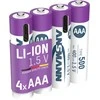 Įkraunamos baterijos AAA 1.5V 500mAh ( Li-Ion 0.74Wh) su USB-C lizdu, max iškrovimo srovė 1A, 4vnt įpakavime ANSMANN
