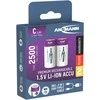 Įkraunamos baterijos C 1.5V 2500mAh (Li-Ion 4.07Wh) su USB-C lizdu, max iškrovimo srovė 2.5A, 2vnt įpakavime ANSMANN