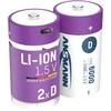Įkraunamos baterijos D 1.5V 6000mAh (Li-Ion 12Wh) su USB-C lizdu, max iškrovimo srovė 2A, 2vnt įpakavime ANSMANN