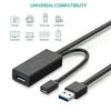 Kabelis ilgiklis USB3.0 5m su micro USB lizdu papildomam maitinimui US175 UGREEN