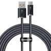 Kabelis USB A - USB C 2.0m 100W (netinka iPhone 15 įkrovimui) Dynamic pilkas BASEUS