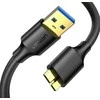 USB 3.0 – mikro USB 3.0 kabelis UGREEN, 0.5 m (juodas)
