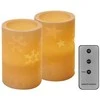 Kalėdinė dekoracija "2 žvakutės", 2 x 3Vdc (2x2 x AA), 2 x 1 LED, gintarinė balta, su laikmačiu, valdikliu ir pulteliu, EMOS