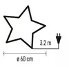 Kalėdinė dekoracija - šviestuvas "Žvaigždė", 60cm, 230Vac, E14 cokolio LED lemputei, su laidu ir jungikliu, EMOS