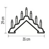 Kalėdinė dekoracija "Žvakutės", 2xAA, 29cm, 7 x LED, šiltai balta, medinė, su laikmačiu, EMOS