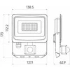 ActiveJet Lauko šviestuvas su judesio davikliu LED 30W neutraliai balta 230Vac, 3000lm, IP65, juodas, PHOTON, LED LINE