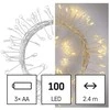 LED girlianda NANO, 4.5Vac (3xAA), 2.4m, 100 x LED, šiltai balta, su laikmačiu, EMOS