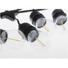 LED girlianda su 10 vnt E27 1W FILAMENT lemputėmis, šiltai balta 2700K, IP65, LEDOM