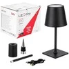 Led Line Lite Įkraunama stalinė lempa TAZA 3.5W 400lm CCT IP54 juoda 2x2000mAh 4in1 LITE