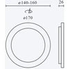 Led Line Lite Įmontuojamas LED šviestuvas, 230Vac, 18W, 1800lm, CCT (3K/4K/6K), apvalus, baltas, D 170mm