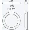 Led Line Lite Įmontuojamas LED šviestuvas, 230Vac, 5W, 500lm, CCT (3K/4K/6K), apvalus, baltas, D 95mm