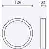 Led Line Lite Paviršinio montavimo dėklas 9W MOLLY CCT šviestuvui, apvalus, baltas, 32mm aukštis