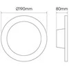 Happet Led Line Prime LED šviestuvas CALMOS 18W 4000K 2100lm hermetinis IP44, 190mm skersmens