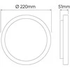 Led Line Prime LED šviestuvas, paviršinis, ACTON 18W 1900lm 3000K IP54 apvalus su judesio jutikliu