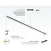 Lubinis šviestuvas Led Line Prime Linijinis šviestuvas NAREW 3CCT(3/4/5.7K) 36/42/51/60W 9000lm 110° IP40 150cm juodas