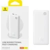 LiPo išorinis akumuliatorius (PowerBank) 10000mAh 15W USB + USB-C Airpow Lite baltas BASEUS