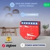 Nous Išmani relė / jungiklis su sauso kontakto jungtimis, 2 kanalų, su galios matavimu ZigBee 2MQTT, TUYA