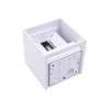 Sieninis lauko šviestuvas LED 2x3W 4000K IP54, reguliuojamo švietimo kampo, baltas CUBE, LEDOM