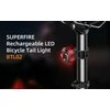 Galinis dviračio žibintas Superfire BTL02 USB 330mAh