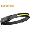 Superfire Žibintuvėlis ant galvos HL65, 340lm, COB, įkraunamas USB-C 1200mAh su jutikliu