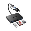 Ugreen Atminties kortelių Micro SD, SD skaitytuvas USB 3.0/USB-C OTG su 2xUSB-A prievadais