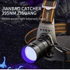 Žibintuvėlis ant galvos UV 7W 395nm + balta 6W 520lm, įkraunamas 2x 18650 2000mAh, SUPERFIRE